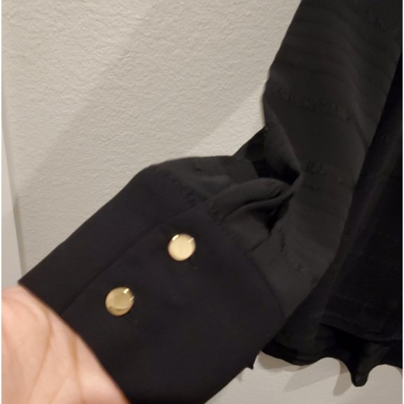 DANA BUCHMAN Button Down Black Blouse - Picture 4 of 6